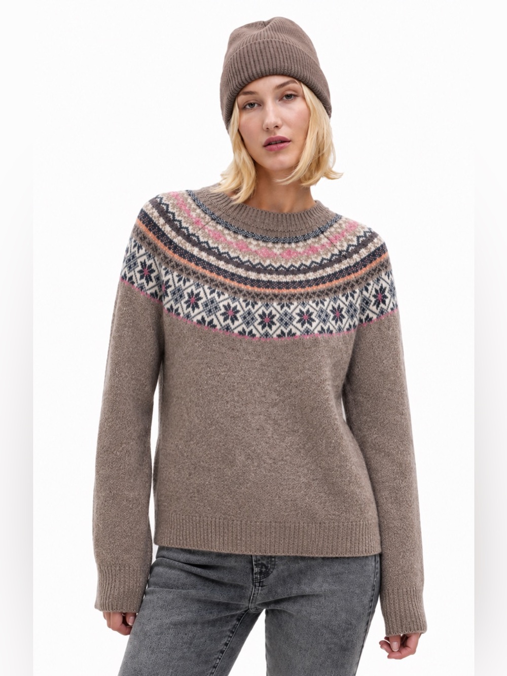 Tabitha Webb Nordic Fair Isle Lambswool Sweater Size L